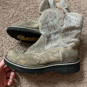 Ariat Silver Snakeskin Boots